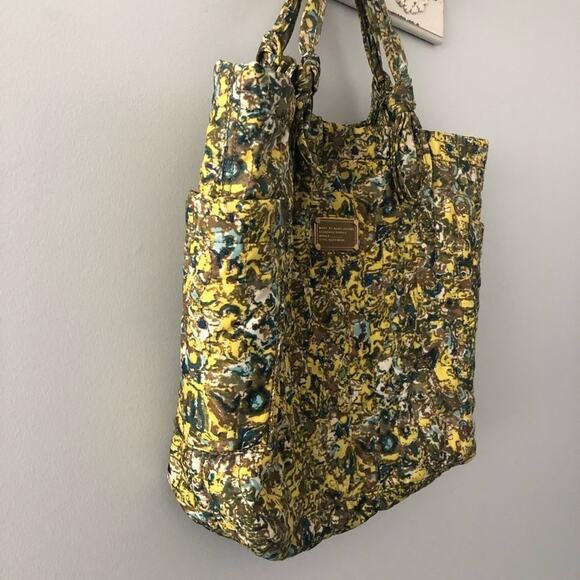 Marc by Marc Jacobs Nylon Marigold Yellow Floral Print Quilted Tote Bag - Picture 4 of 10